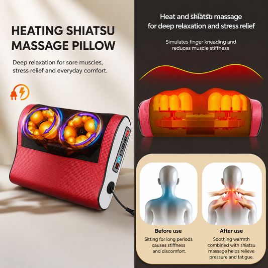 20-Node Infrared Neck & Shoulder Massager – Pain Relief & Blood Circulation Support 💆♂️🔥