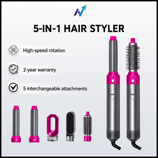 5-in-1 Multifunctional Hair Dryer & Styler – Dry and style your hair at home with ease, convenient and customizable for any hairstyle you like.