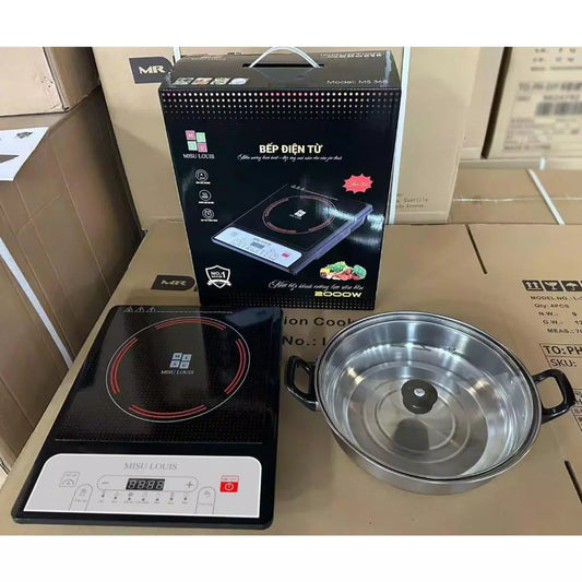 2000W Touch Control Induction Cooktop with Tempered Glass Pot – Energy Saving, Safe, Easy to Use & Multi-Cooking Modes 🍳⚡