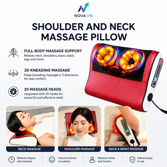 20-Node Infrared Neck & Shoulder Massager – Pain Relief & Blood Circulation Support 💆‍♂️🔥