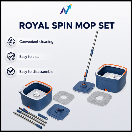 360° Rotating Square Mop Set – Quick wringing, fast drying, hands-free cleaning without getting your hands dirty.
