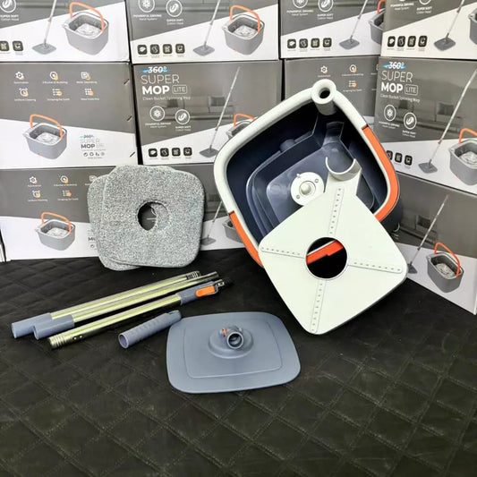 360° Rotating Square Mop Set – Quick wringing, fast drying, hands-free cleaning without getting your hands dirty.